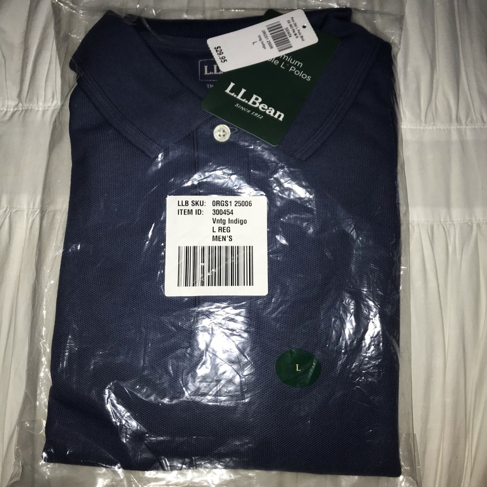 Blue L.L.Bean polo shirt
